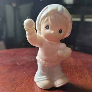1992 Precious Moments Sammy Boy sculpture- boy holding snowballs